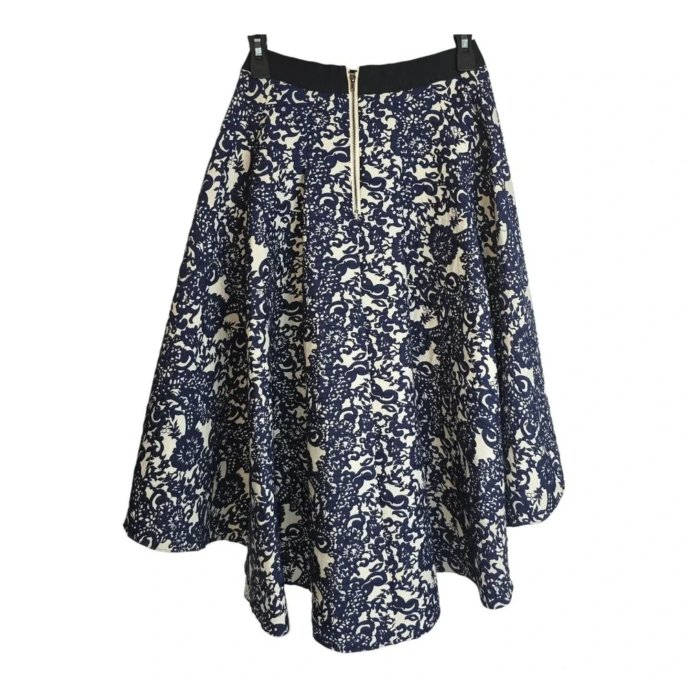 Anthropologie Sachin Babi Blue White Floral Skirt High-Low‎ Blue & White Size 4P